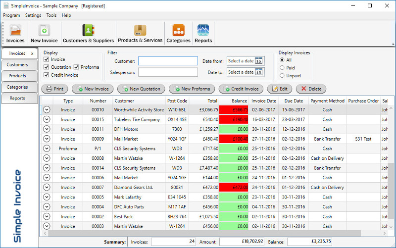 Simple Invoice screenshot